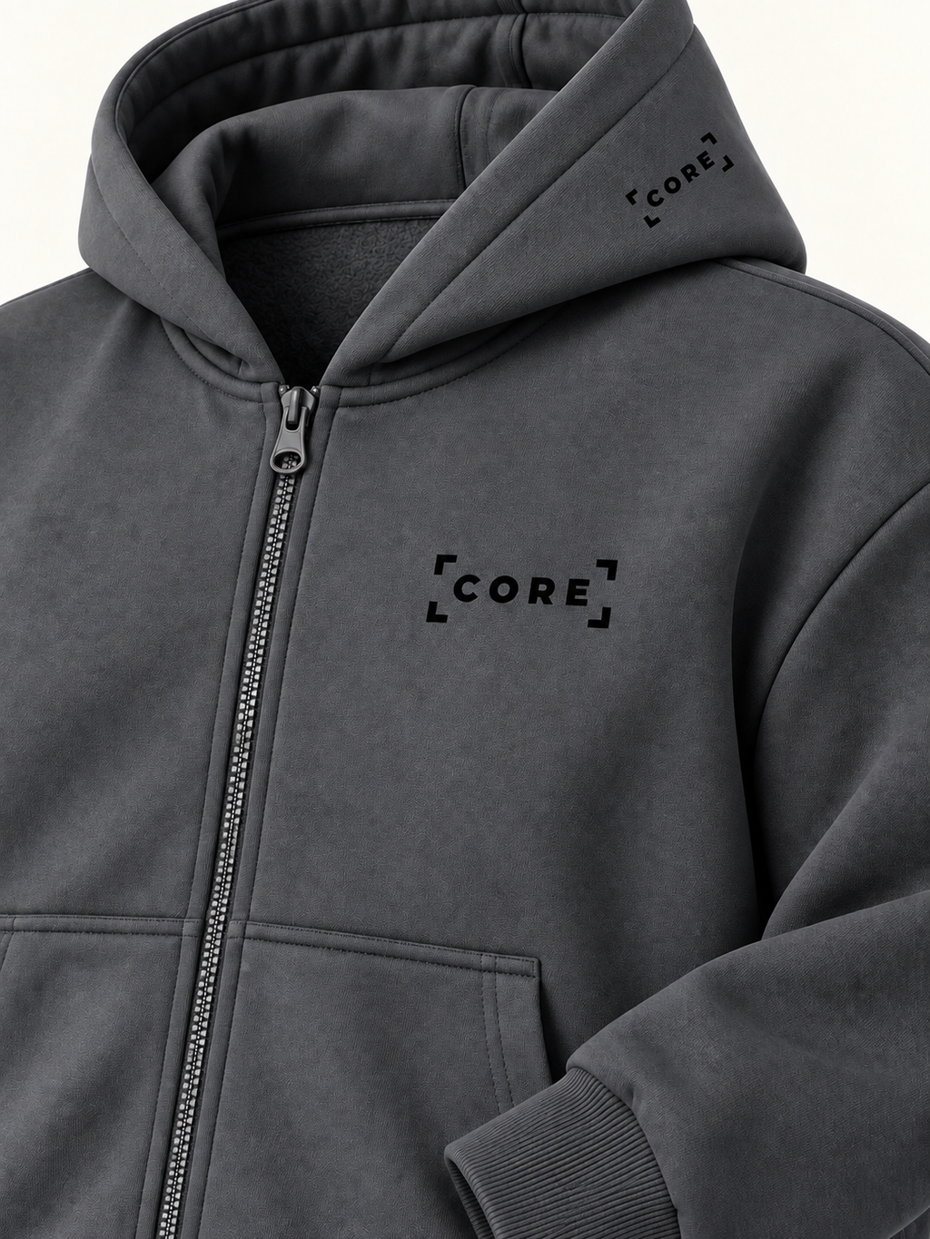CORE Zip Hoodie 460g — Dark Grey