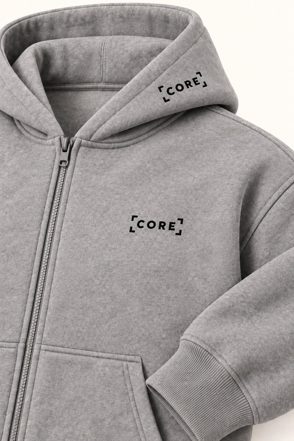 CORE Zip Hoodie 460g — Heather Grey