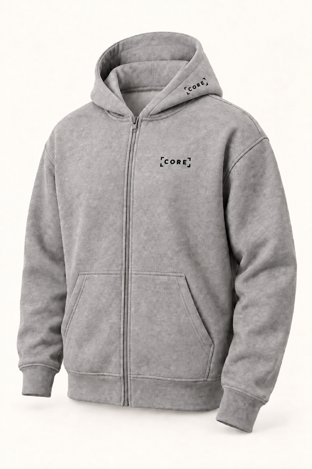 CORE Zip Hoodie 460g — Heather Grey