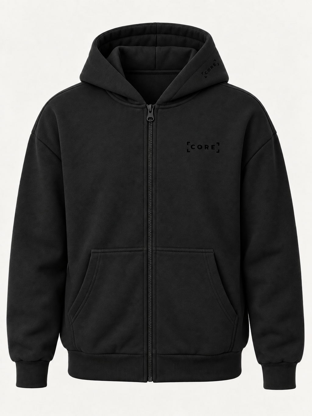 CORE Zip Hoodie 460g — Czarny