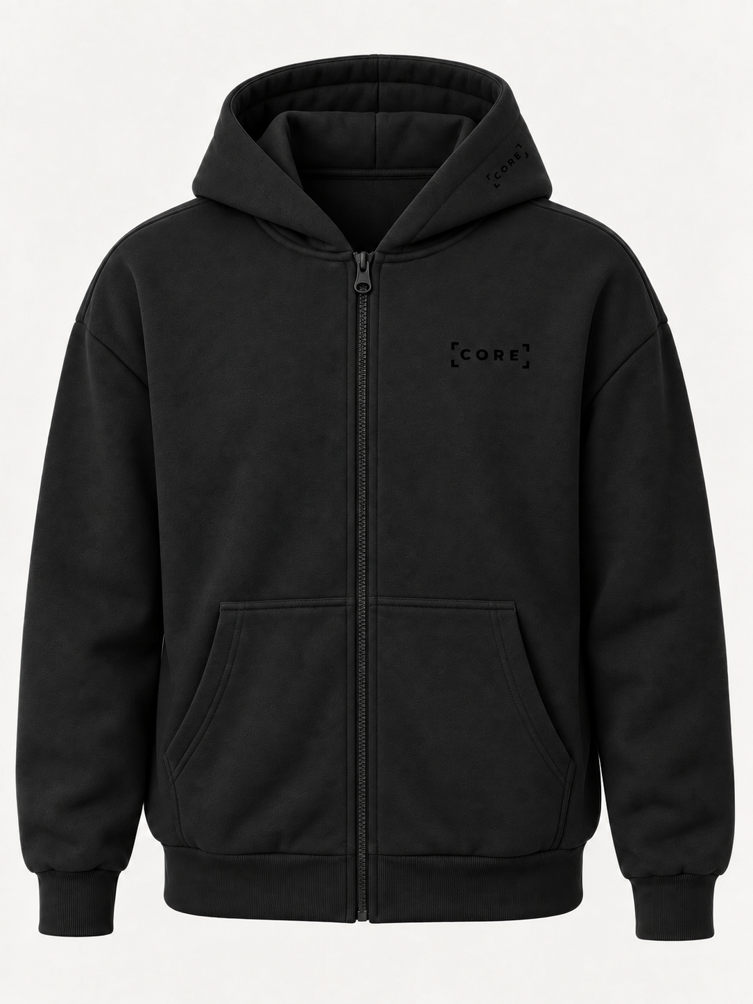 CORE Zip Hoodie 460g — Czarny