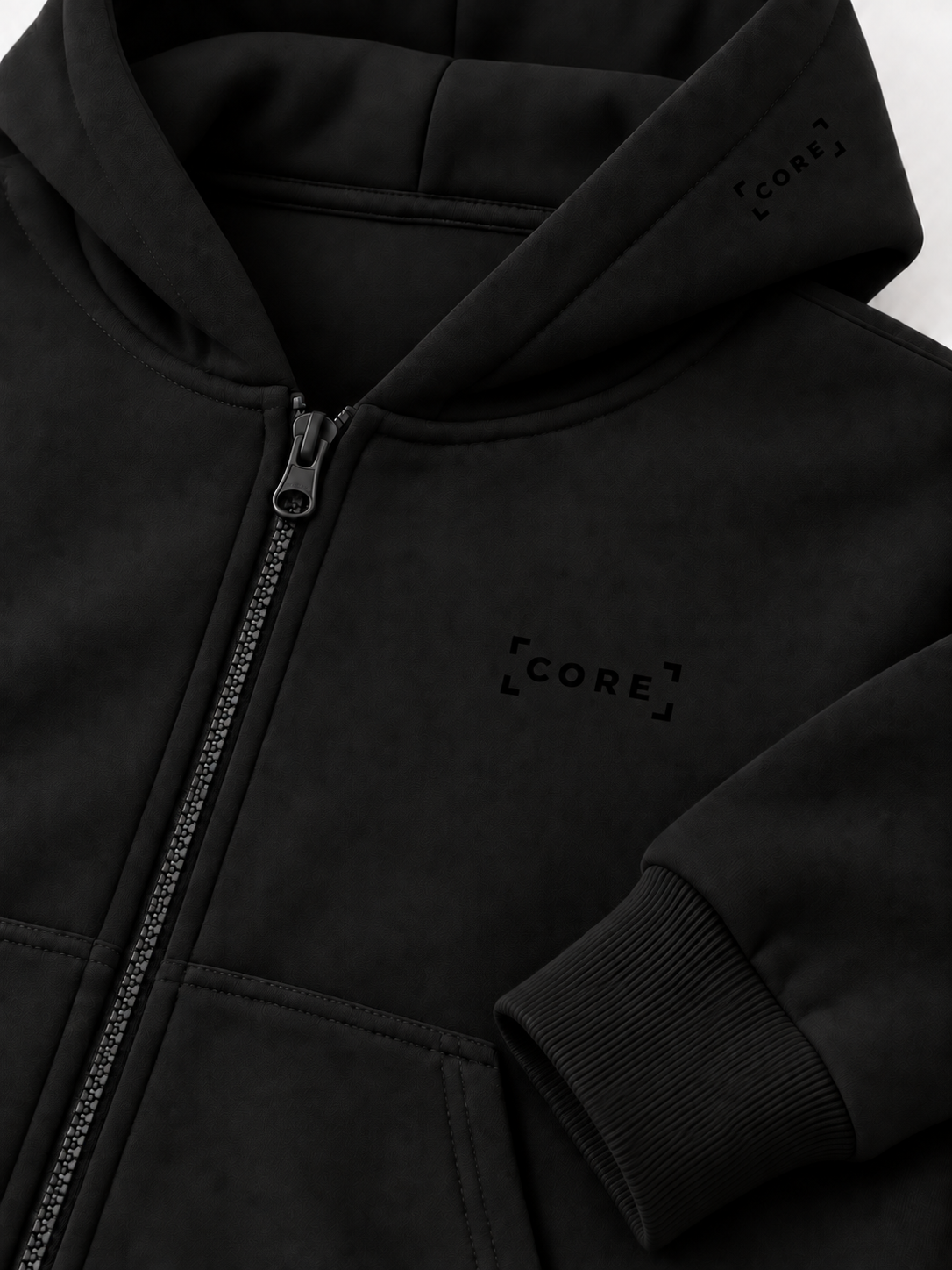 CORE Zip Hoodie 460g — Czarny