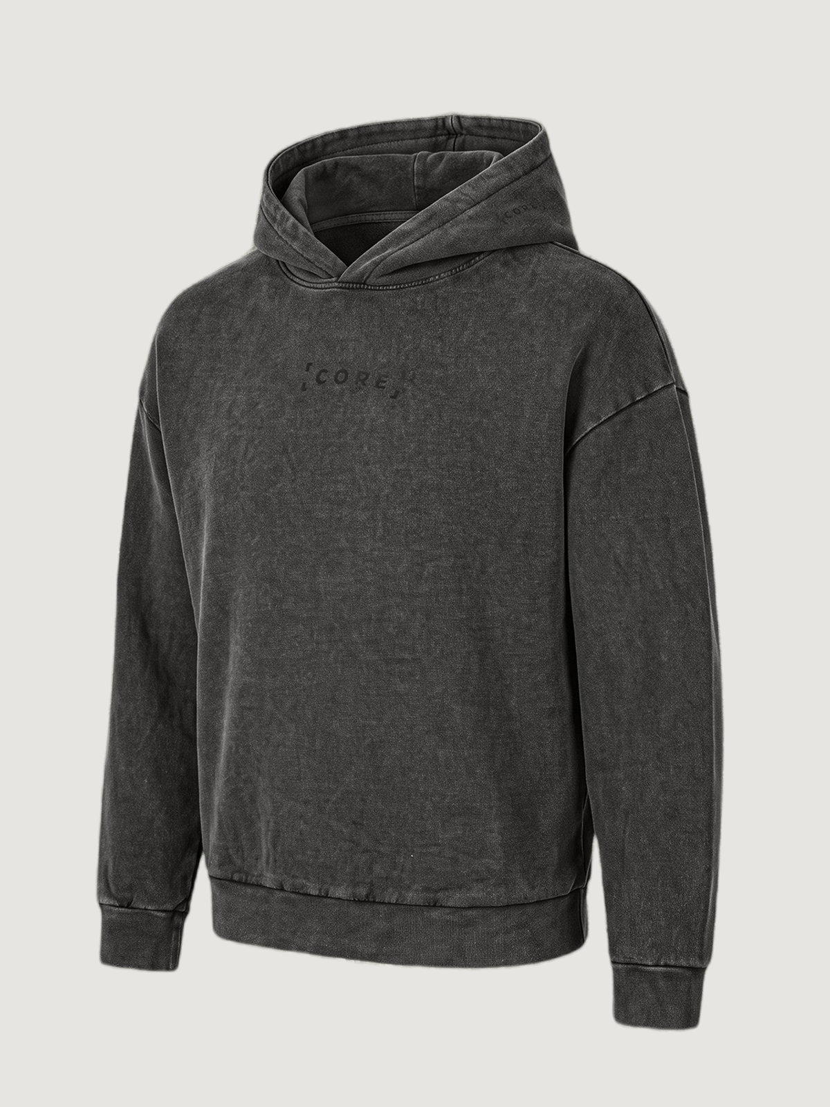 CORE Hoodie Acid Wash 300g — Czarny Vol. 1