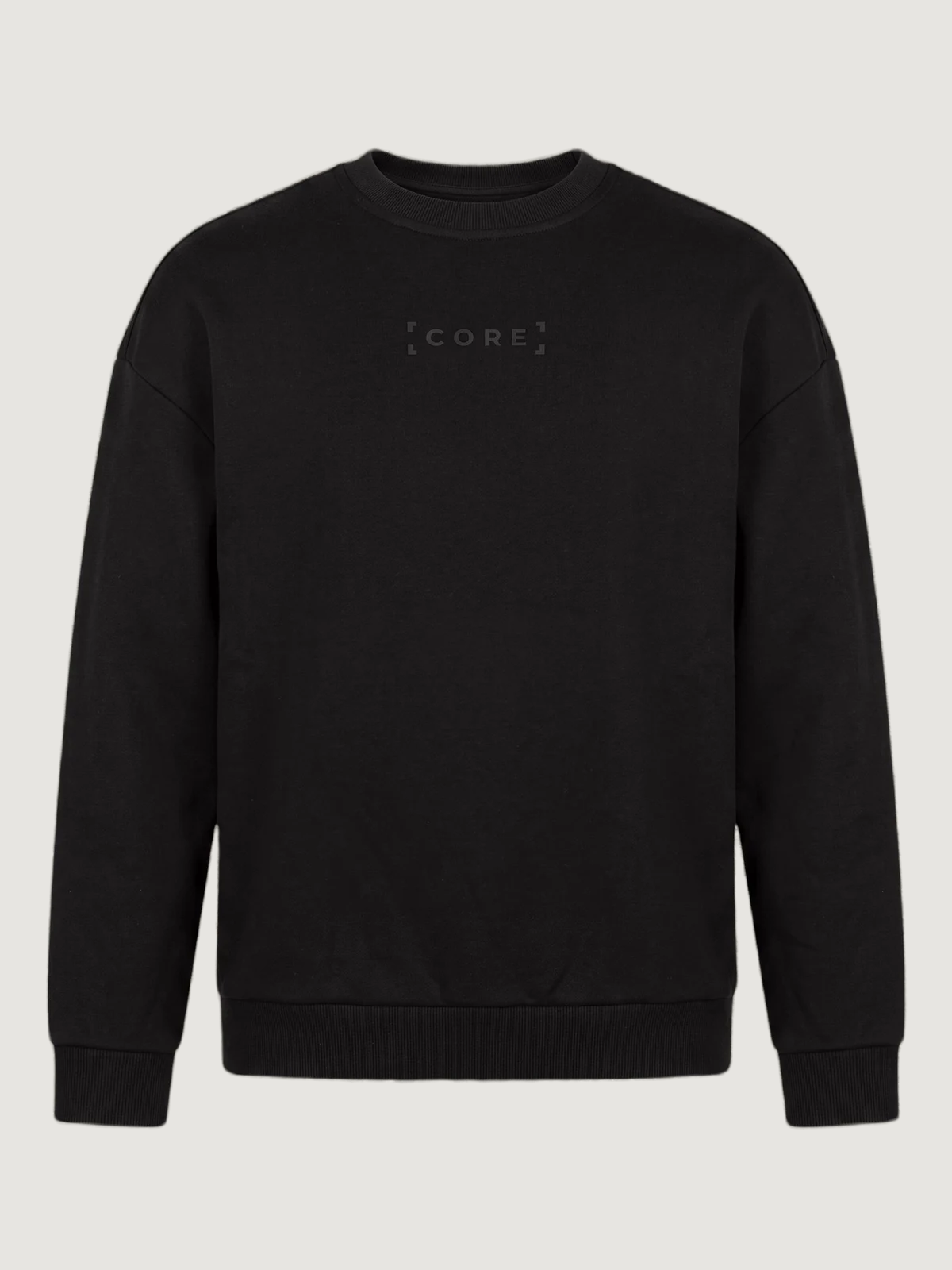 Czarny Crewneck bez kaptura