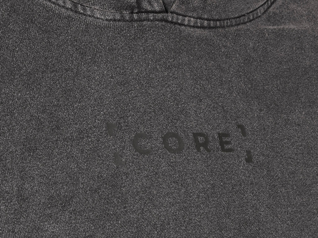 CORE Hoodie Acid Wash 300g — Czarny Vol. 1